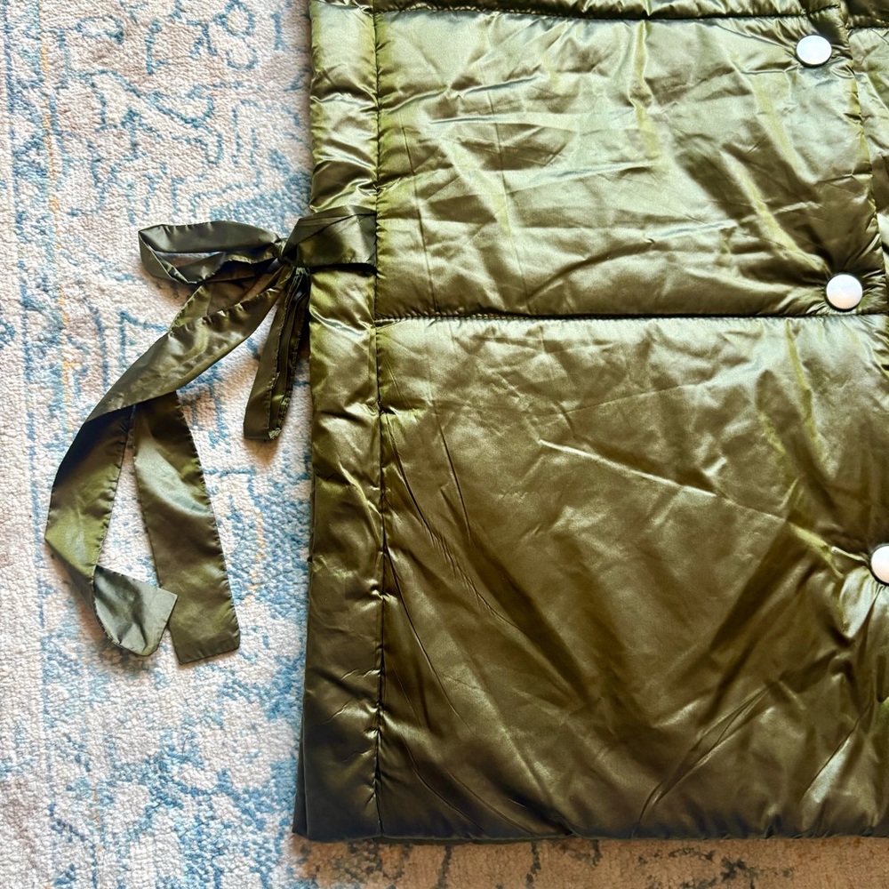 Anthropologie Pilcro Packable Puffer Vest Tie Sides Olive Green OS Spring Travel - Picture 6 of 9